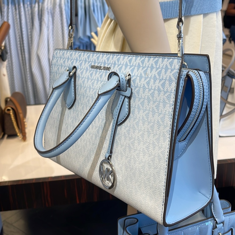 MICHAEL KORS Sheila Medium Ombré Signature Logo Satchel Crossbody Bag 
LIGHT SKY - Picture 13 of 16
